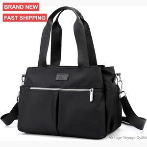 Medium Nylon Hobo Crossbody Bag with Multi Compartments for Work & Travel